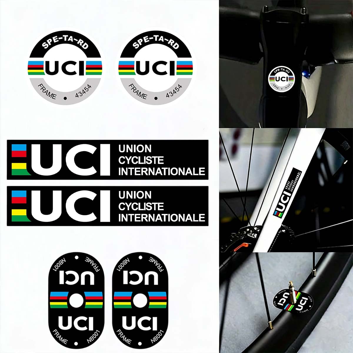 Aero Cycling Helmet - สติกเกอร์ติดเฟรมจักรยาน UCI วัสดุไวนิลทนทาน ติดเองได้ สำหรับตกแต่งจักรยานเสือหมอบ เสือภูเขา
