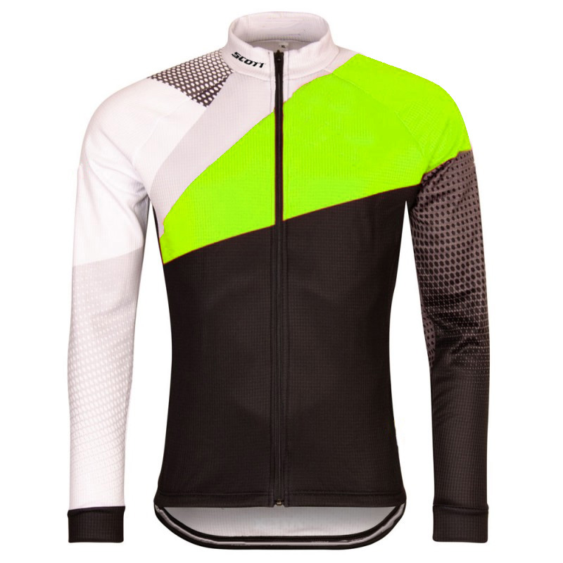 Cycling Gear Lycra - เสื้อแจ็คเก็ตขี่จักรยานโปร, เสื้อแขนยาวสีเขียว, จักรยานเสือภูเขา MTB, เสื้อเจอร์ซีย์จักรยานเสือหมอบ, เสื้อผ้าจักรยานเสือภูเขา,