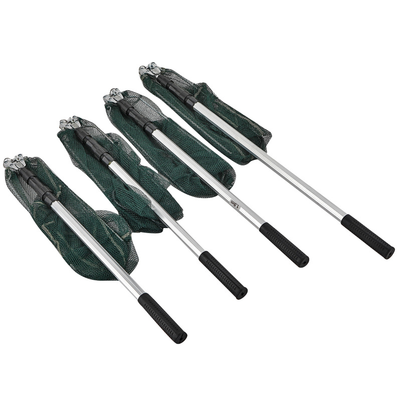Cycling Landing Gear - สวิงตกปลาอลูมิเนียมอัลลอยด์ พร้อมด้ามจับแบบยืดหดได้ ตาข่ายพับเก็บได้ ปลอดภัยสำหรับจับและปล่อยปลา สำหรับนักตกปลา