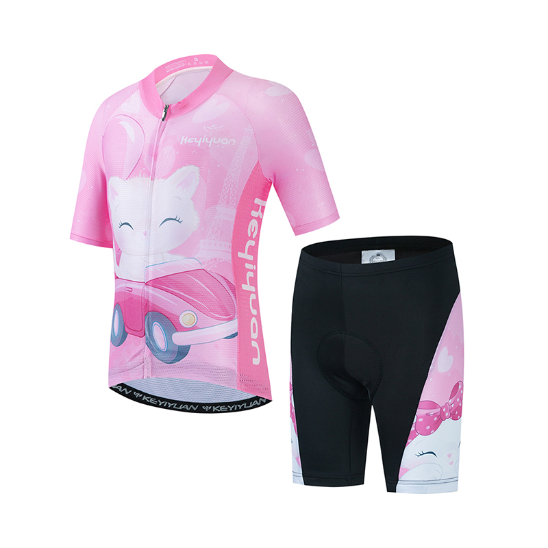Cycling Gear For Kids - KEYIYUAN เด็กแผนที่เสื้อเจอร์ซีย์นักปั่นชุดเด็กผู้หญิงชุดขี่จักรยานแขนสั้นเสื้อผ้าเด็กชุดปั่นจักรยานแขนยาวขายาว Mtb เสื้อยืด Abbigliamento Ciclismo