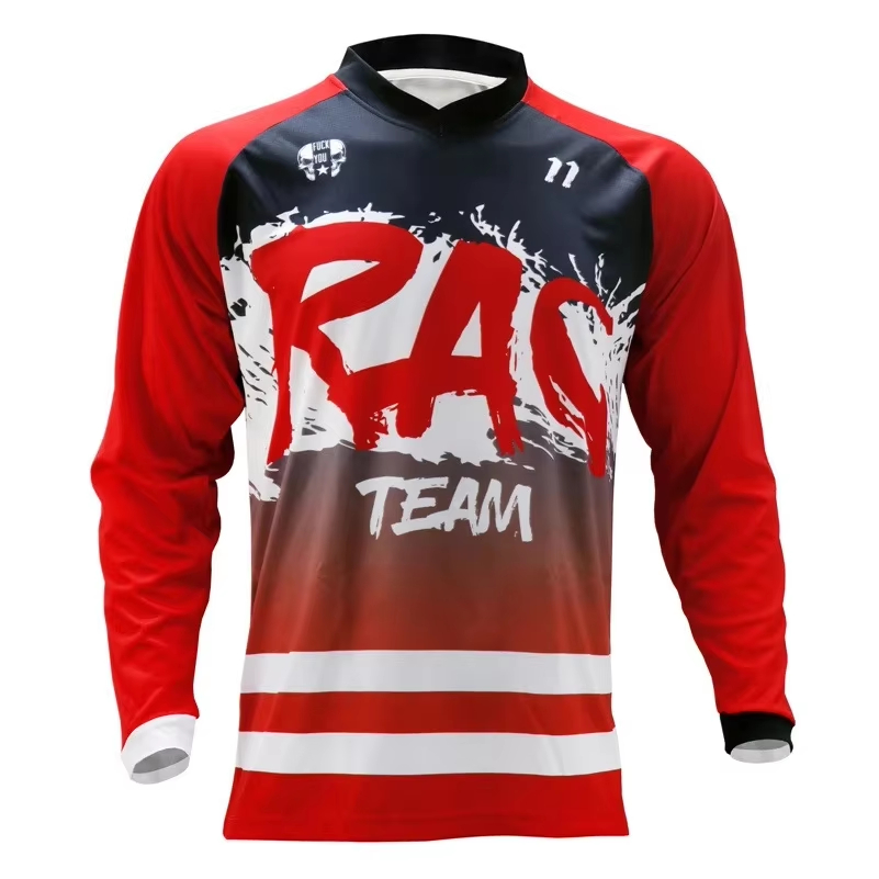 Cycling Jersey - เสื้อแข่งจักรยานเสือภูเขาแขนยาว ชุดคู่สำหรับครอบครัว เสื้อสำหรับปั่นจักรยานดาวน์ฮิลล์ MX กลางแจ้ง ระบายอากาศได้ดี