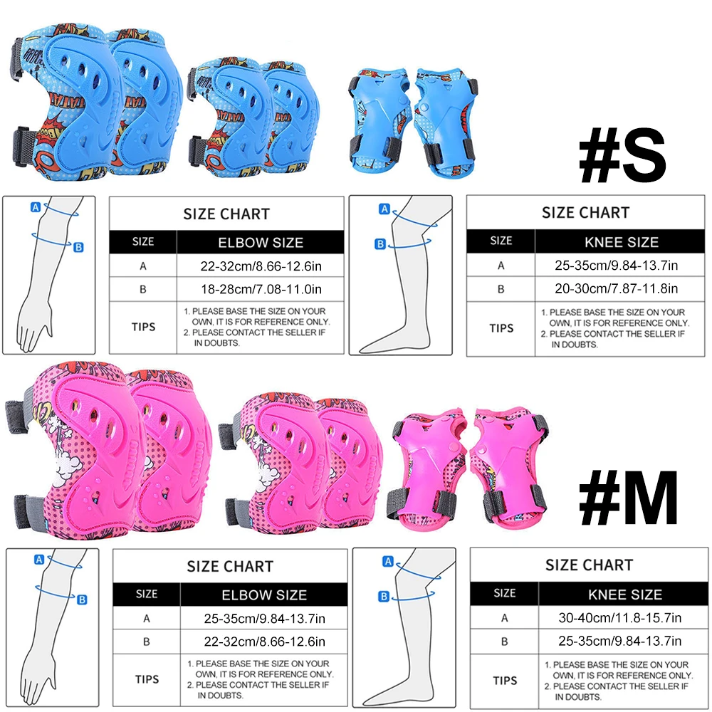 6 ชิ้นเด็ก 3-12 ปีเข่าข้อศอก P - Cycling Gear For Kids บทวิจารณ์และราคา
